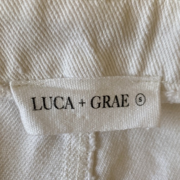 Luca and Grae White Crop Frayed Hem Jeans - Picture 3 of 4